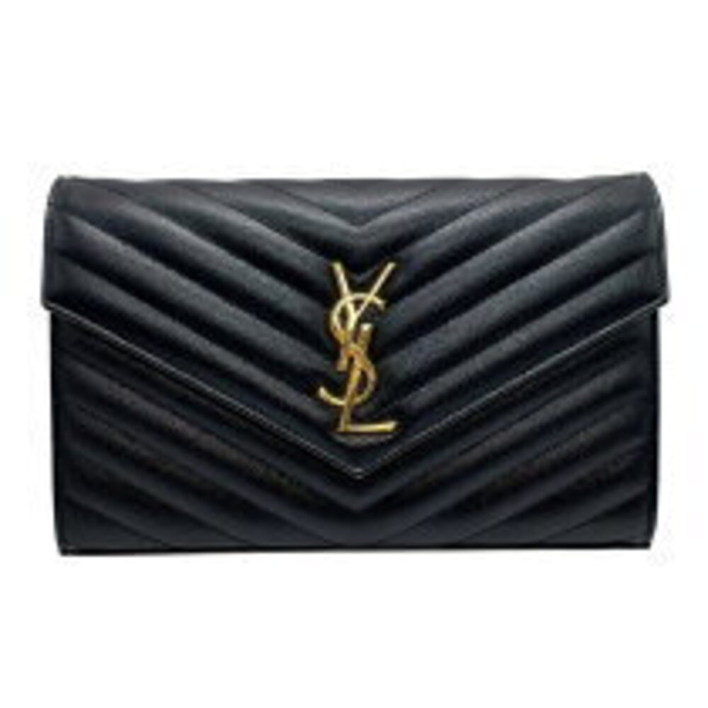 Saint Laurent Black Shoulder Chain Grained Strap Cassandra Leather Shoulder - Picture 2 of 11